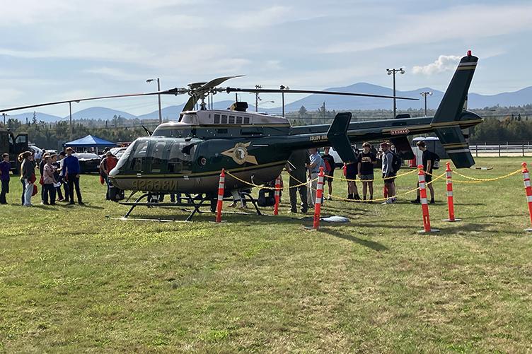 helicopter lands at outdoor career expo