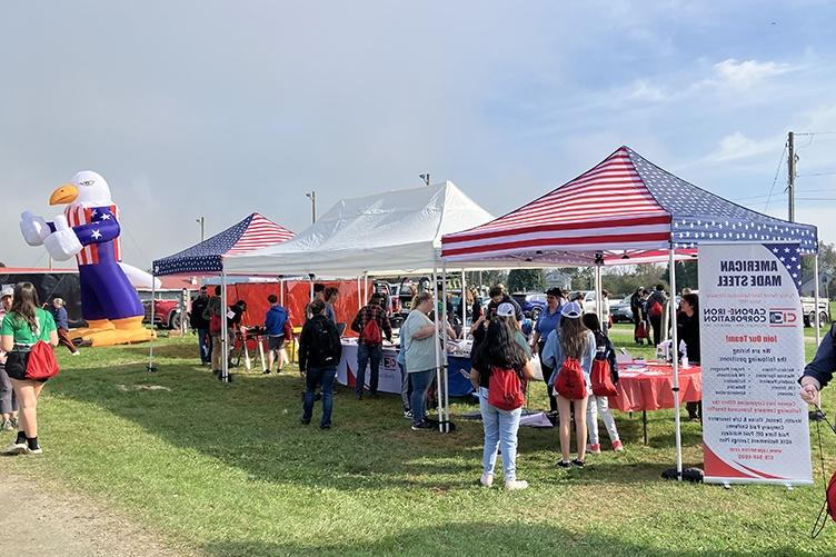 Crowd at outdoor career expo